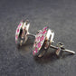 Ruby Faceted Stud Earrings In Sterling Silver - 4.50 Grams