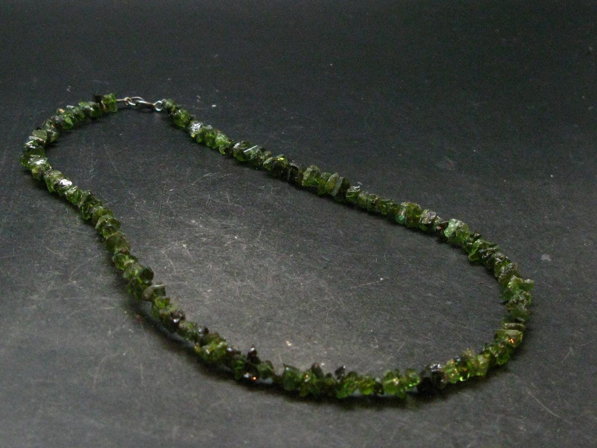 Lightweight Tumbled Green Tourmaline Beads Necklace from Brazil - 19" - 19.70 Grams