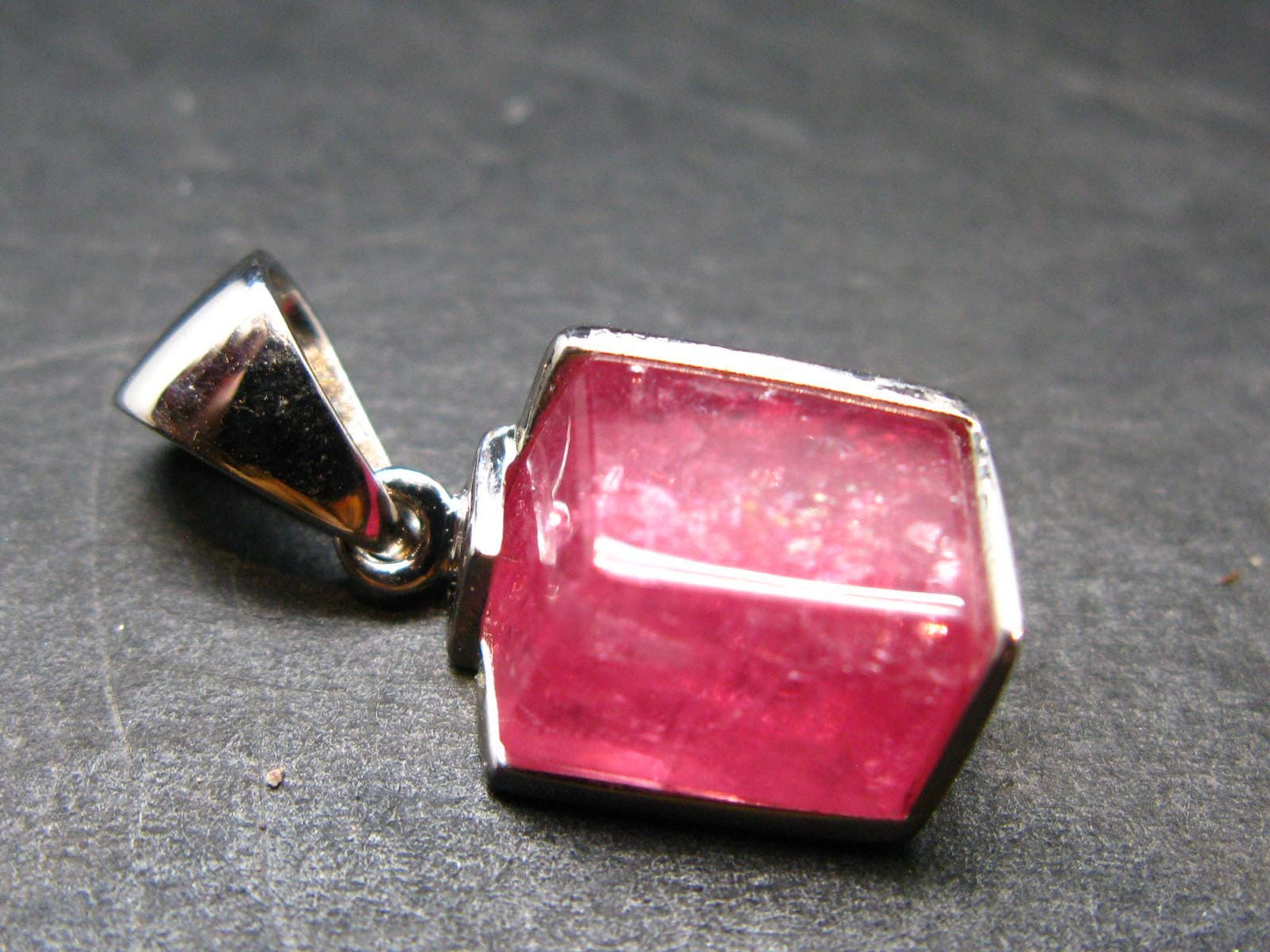 Rhodochrosite Sterling Silver Pendant From Alma Colorado - 0.9" - 3.18 Grams