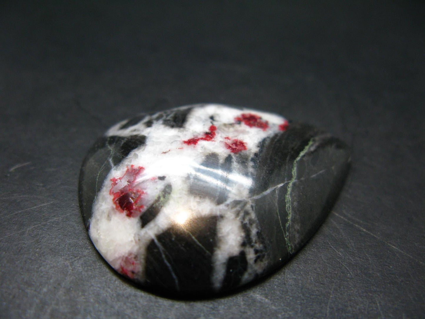 Cinnabar in Dolomite Cabochon from China - 16.52 Grams - 43 x 34 mm