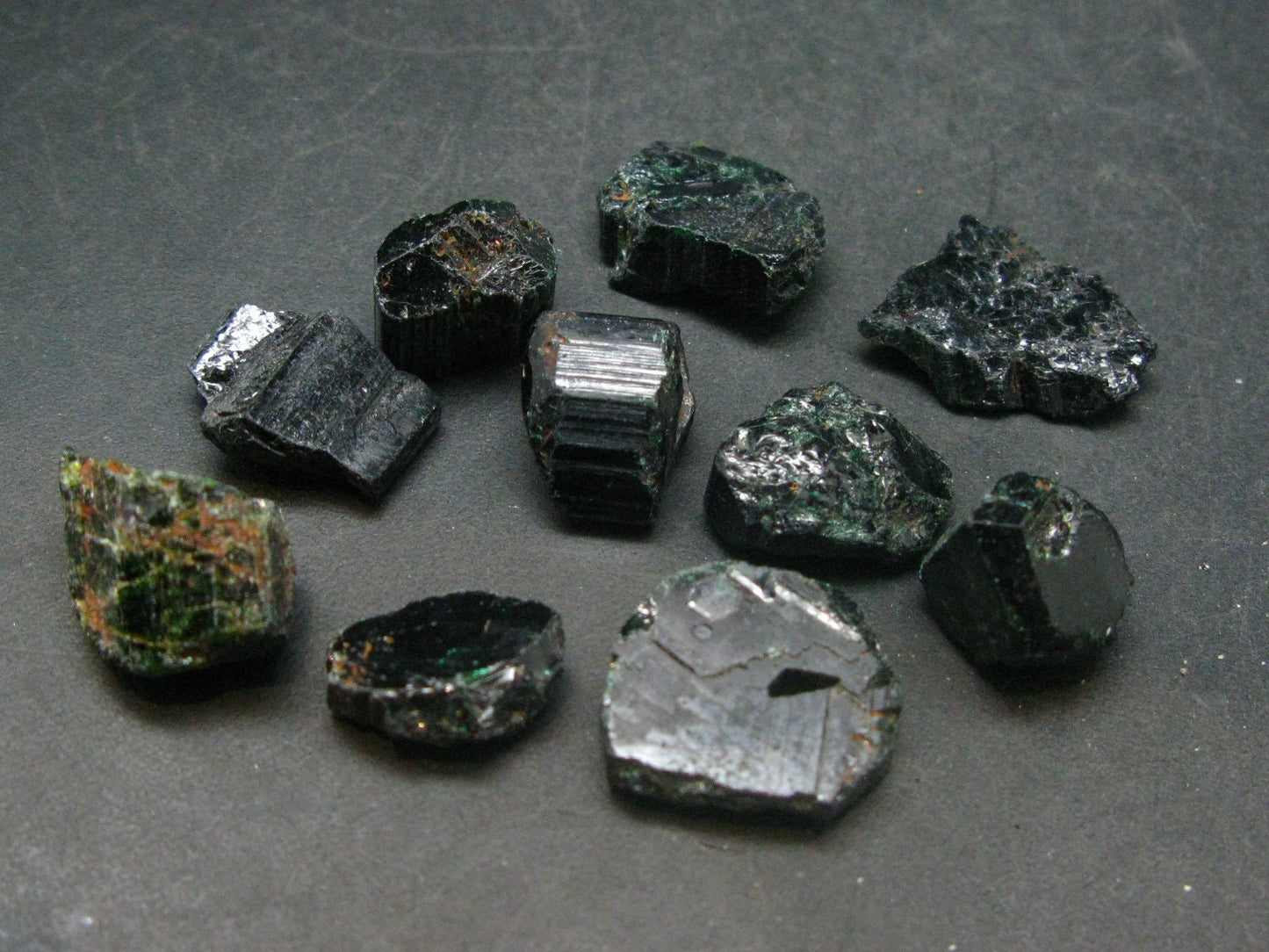 Rare Lot of 10 Usambara Chrome Tourmaline Crystals From Tanzania - 128 Carats