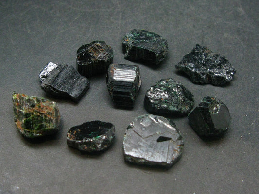 Rare Lot of 10 Usambara Chrome Tourmaline Crystals From Tanzania - 128 Carats