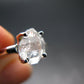 Fine Clear Natural Herkimer Diamond Silver Ring From New York - Size 5 - 2.06 Grams