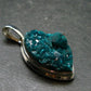 Dioptase Crystal Silver Pendant from Congo - 8.33 Grams - 1.6"