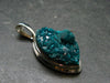 Dioptase Crystal Silver Pendant from Congo - 8.33 Grams - 1.6"