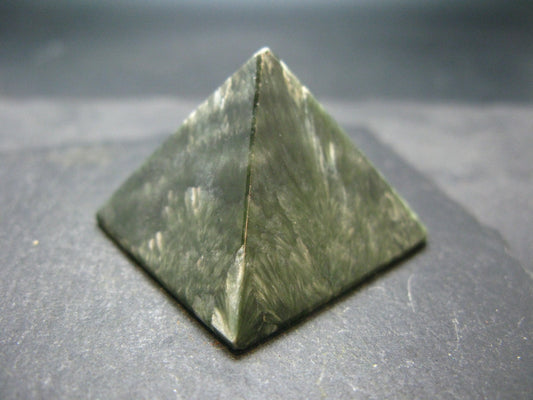 Large Polished Seraphinite Clinochlore Angels Wings Pyramid From Russia - 1.5"