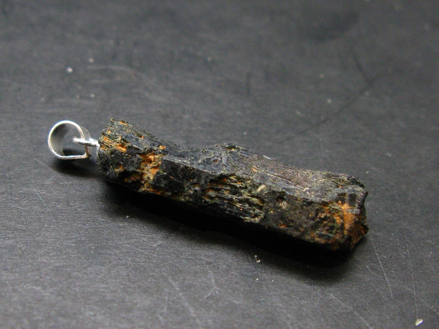 Aegirine Crystal Silver Pendant From Malawi - 1.4" - 3.25 Grams