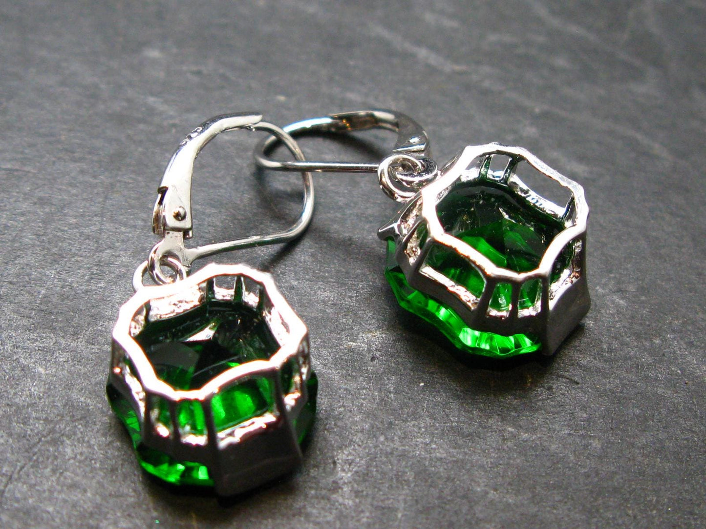Helenite Gaia Stone Gem Sterling Silver Earrings From Washington - 7.10 Carats