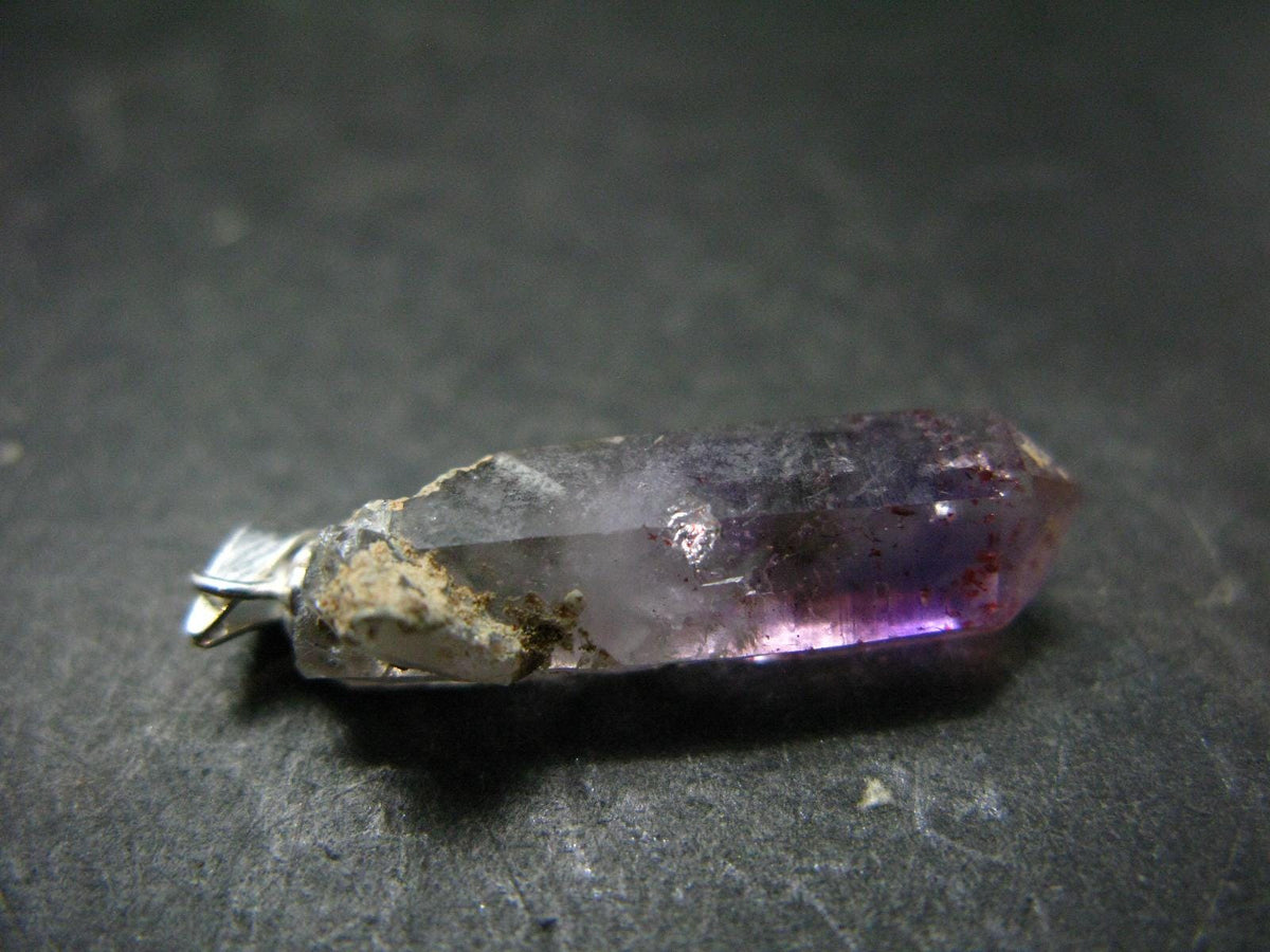 Rare Brandenberg Brandberg Amethyst Quartz Silver Pendant From Namibia - 1.2" - 2.12 Grams