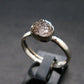 Gray Herderite Silver Ring from Africa - Size 8 - 1.94 Grams