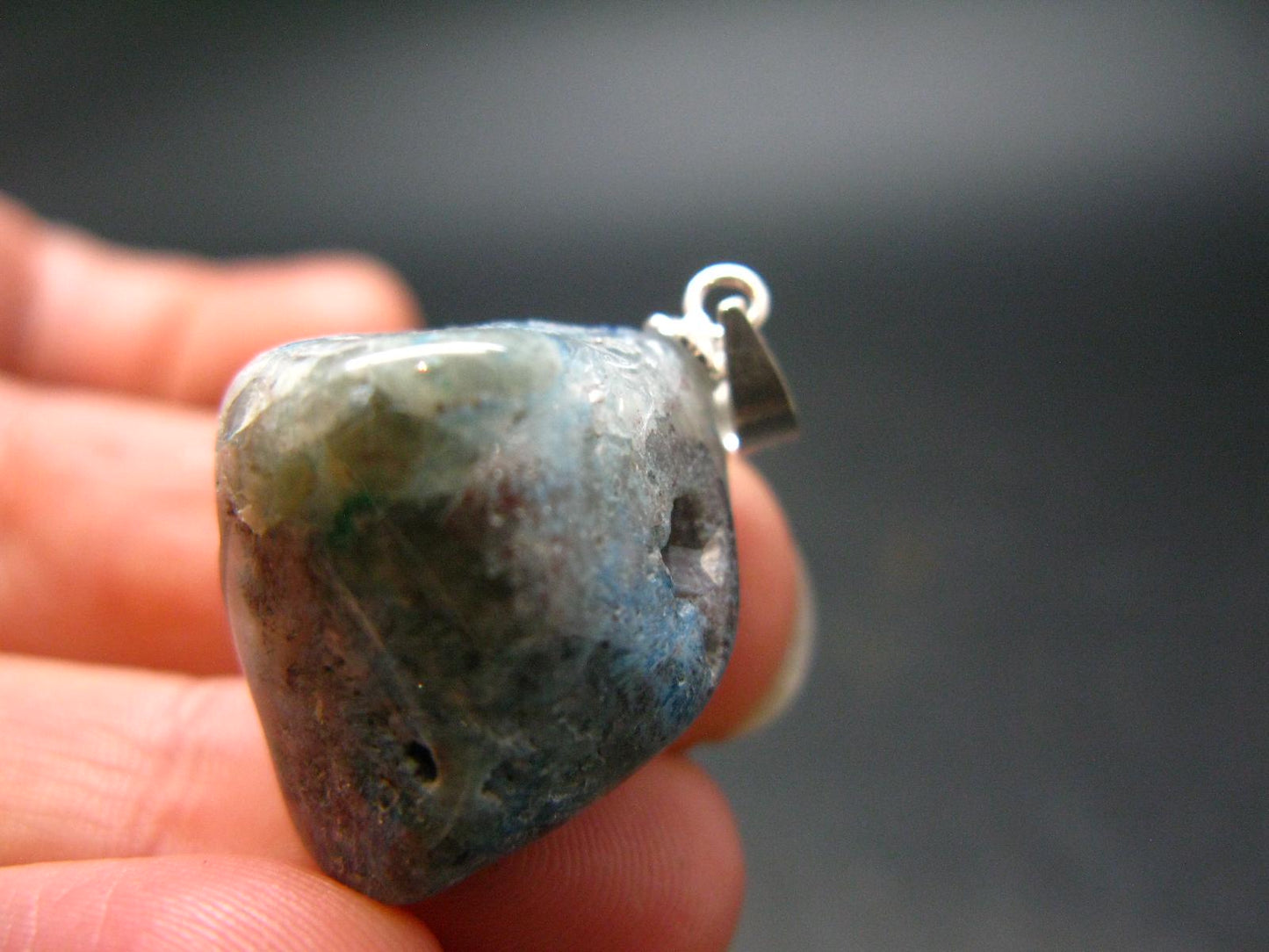 Shattuckite Silver Pendant from Namibia - 1.1" - 5.90 Grams
