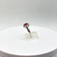 Ruby Halo Ring | Natural Ruby in Sterling Silver | July Birthstone Jewelry - Size 5.5