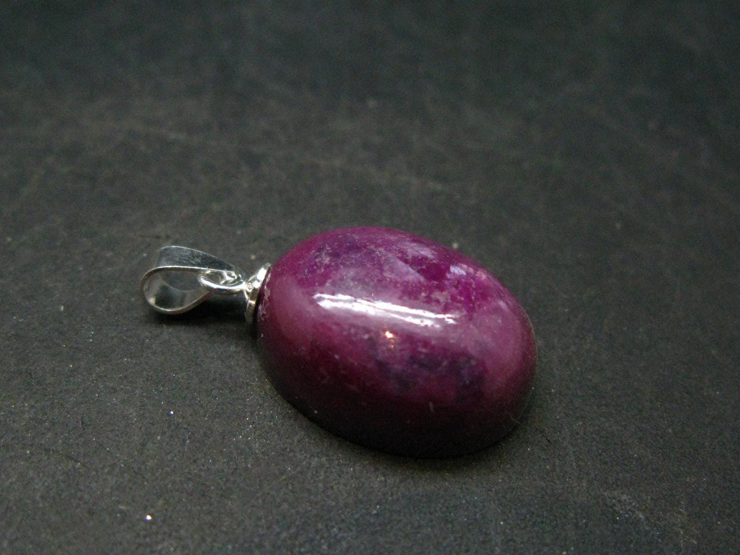 Star Ruby Sterling Silver Pendant - 0.9" - 3.75 Grams