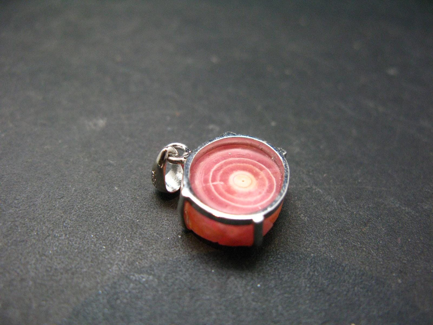 Rhodochrosite Sterling Silver Pendant From Alma Colorado - 0.7" - 2.77 Grams
