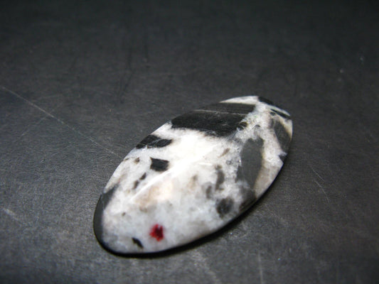 Cinnabar in Dolomite Cabochon from China - 5.90 Grams - 38 x 19 mm