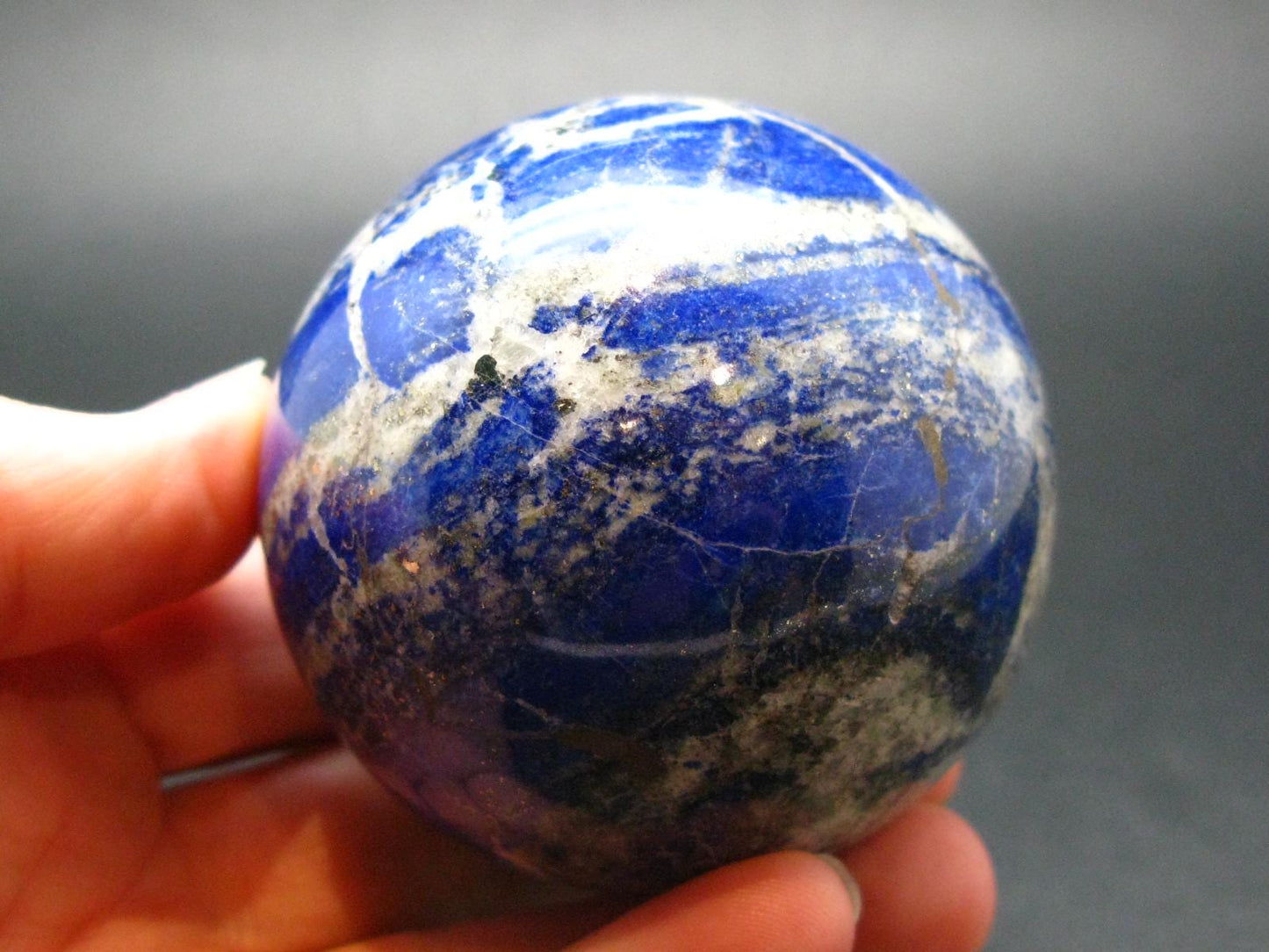 Beautiful Blue Lapis Lazuli Sphere from Afghanistan - 2.2"
