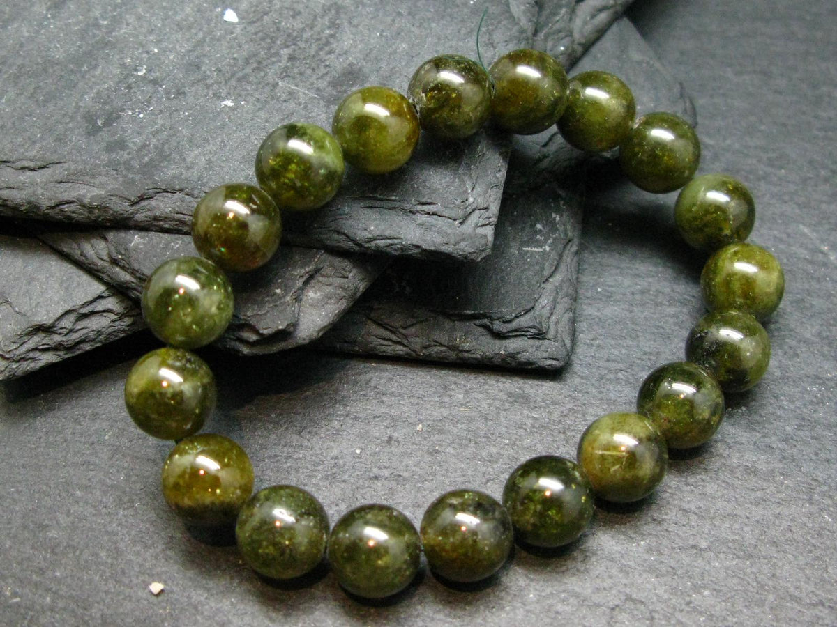 Vesuvianite Idocrase Genuine Bracelet ~ 7 Inches ~ 10mm Round Beads