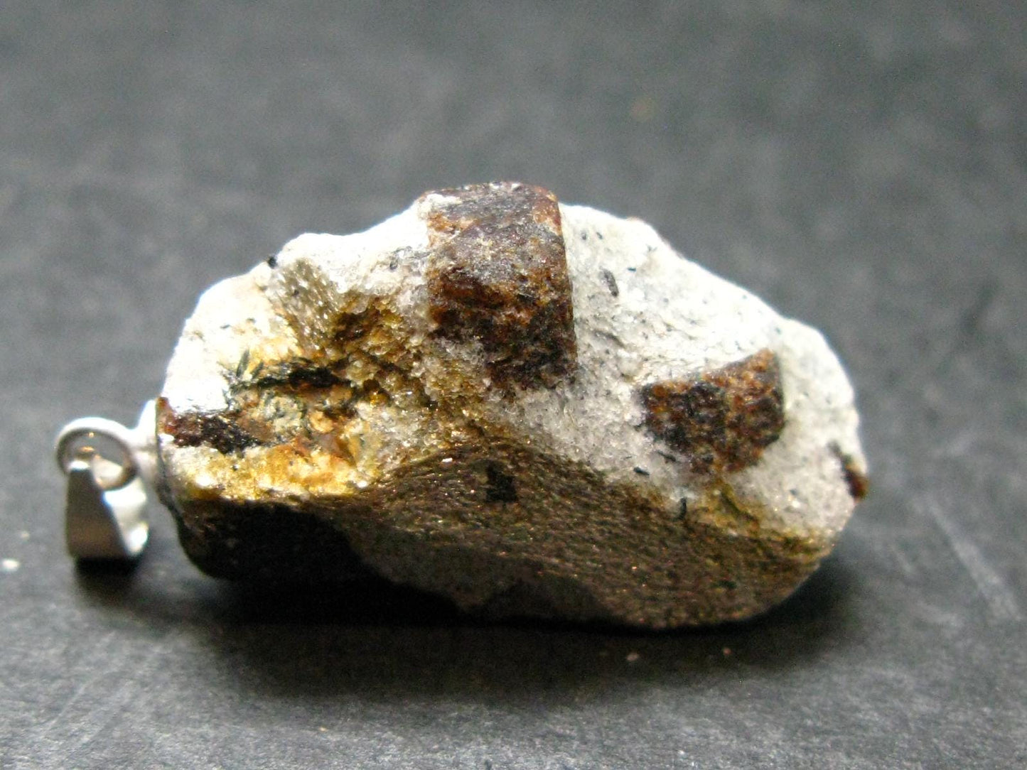 Fairy Cross!! Natural Staurolite Sharp Brown Twin Crystals Silver Pendant From Russia - 1.2" - 5.31 Grams