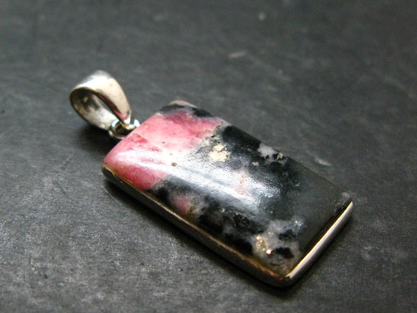 Rare Pink Tugtupite Sterling Silver Pendant From Greenland - 1.4" - 4.21 Grams
