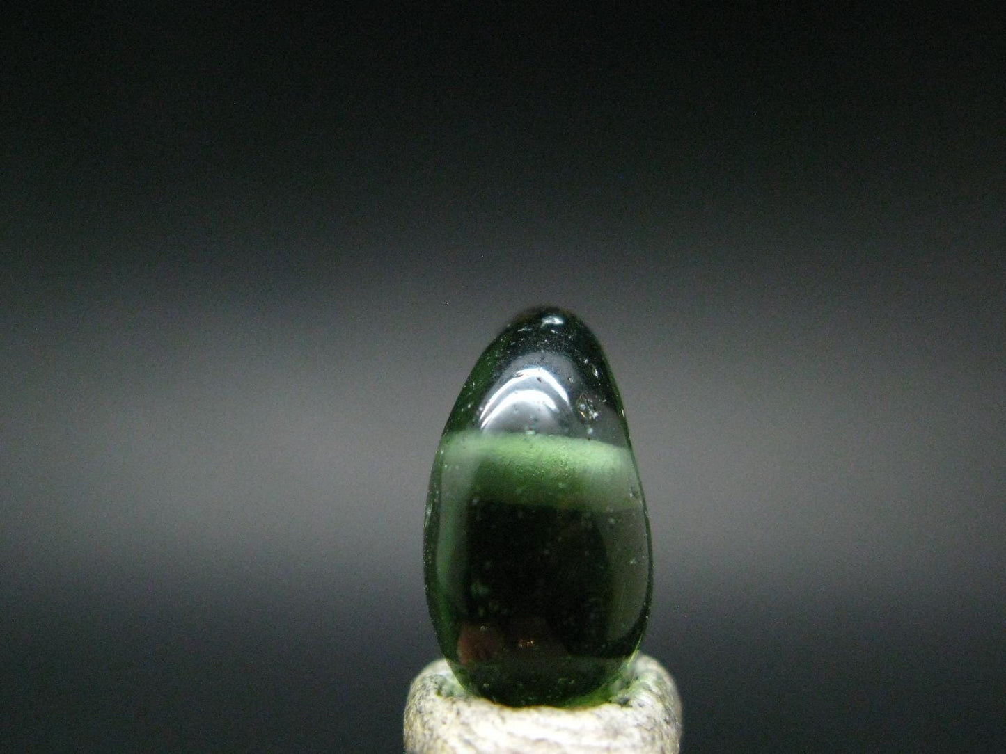 Moldavite Tektite Tumbled Bead from Czech Republic - 13 mm - 5.0 Carats