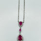 Ruby Drop Necklace | Sterling Silver | Elegant July Birthstone Jewelry