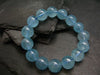 Blue Topaz Genuine Bracelet ~ 7.5 Inches ~ 14.5mm Round Beads