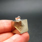 Perfect Pyrite Cube Crystal Silver Pendant from Spain - 0.8" - 8.85 Grams