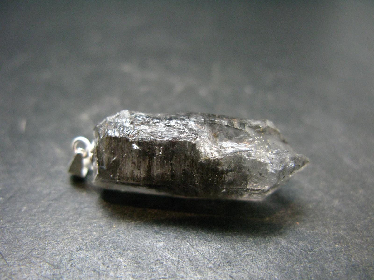 Nice Terminated Tibetan Black Quartz Pendant from Tibet - 1.4" - 4.69 Grams