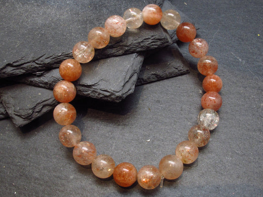 Sunstone Genuine Bracelet ~ 7 Inches ~ 8mm Round Beads