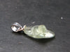 Green Herderite Tumbled Stone Silver Pendant From Pakistan - 0.7" - 1.0 Grams