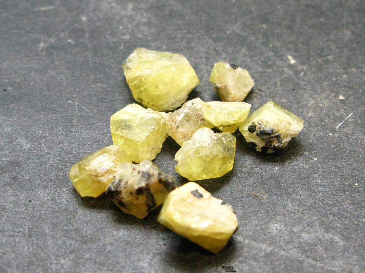 Lot of 10 Large Rhodizite Rhodozite Crystals from Madagascar - 30.45 Carats