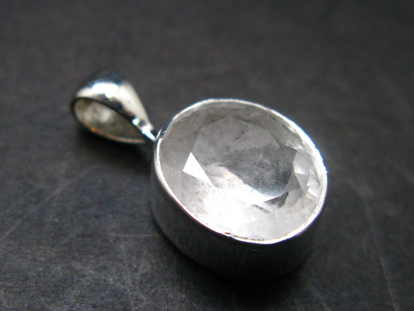 Gem Phenakite Phenacite Facetted Pendant from Russia - 1.79 Grams - 0.8"