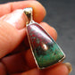 Crimson Cuprite w/ Chrysocola Silver Pendant from Mexico - 1.4" - 5.29 Grams