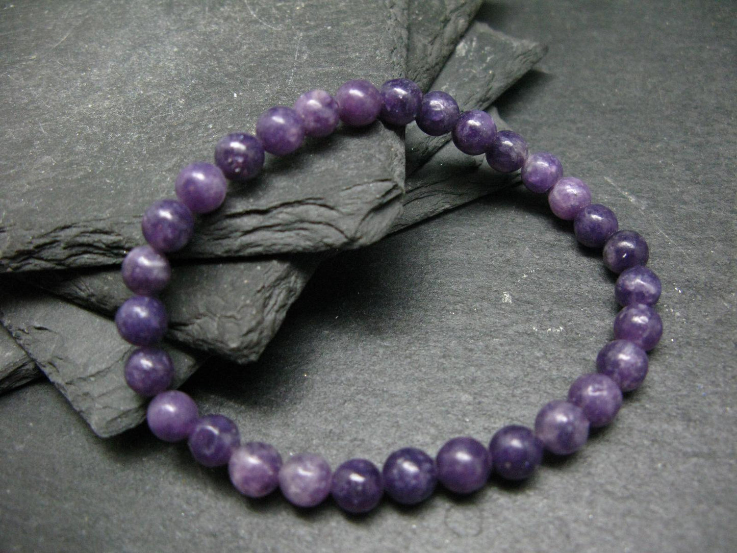 Lepidolite Genuine Bracelet ~ 7 Inches ~ 6mm Round Beads