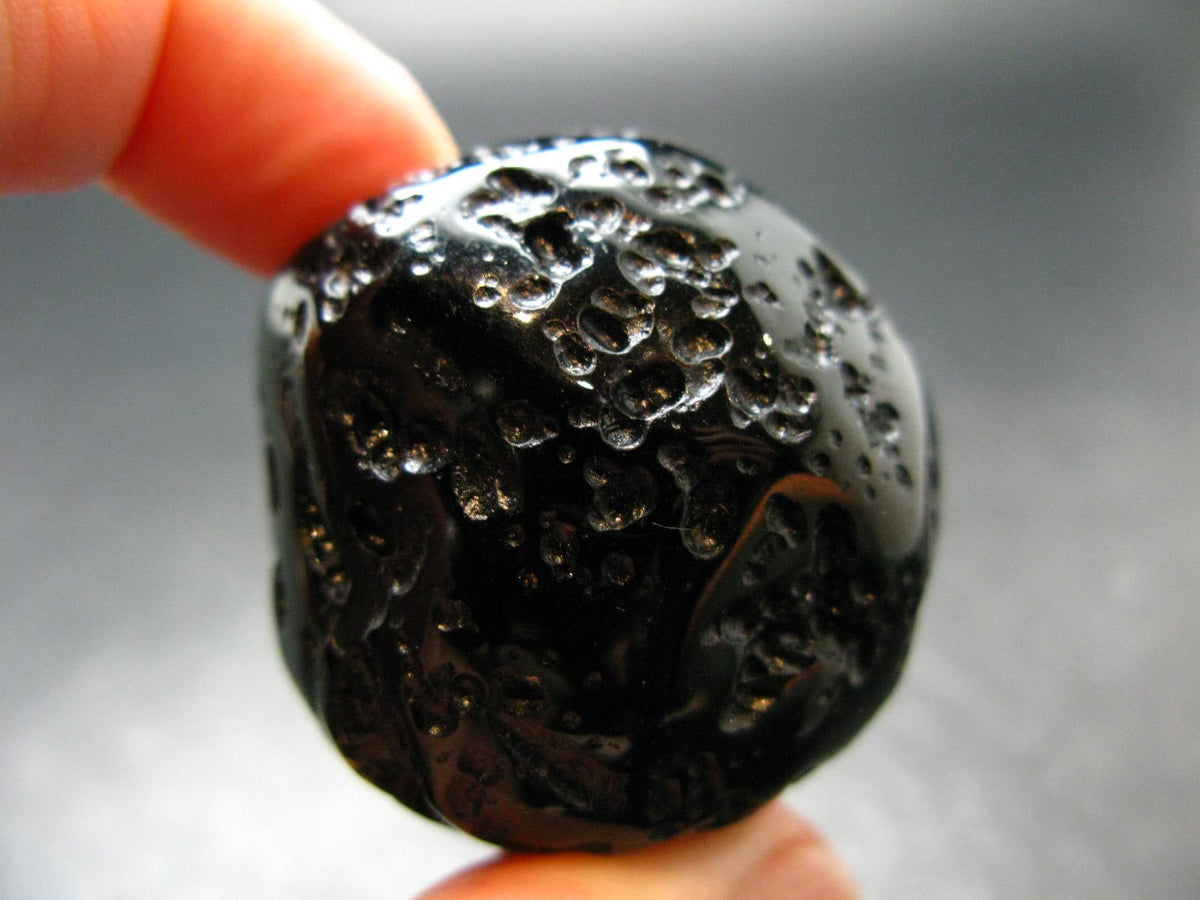 Rare Large Black Tibetan Tektite Tumbled Stone from Tibet - 1.5" - 58.0 Grams