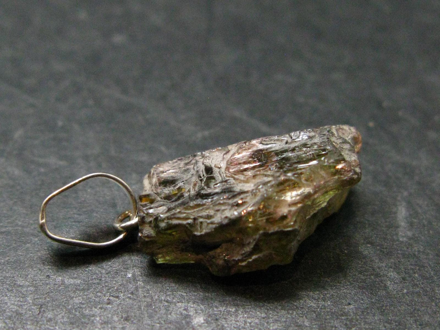 Andalusite Crystal Pendant In Sterling Silver From Brazil - 1.0" - 2.55 Grams
