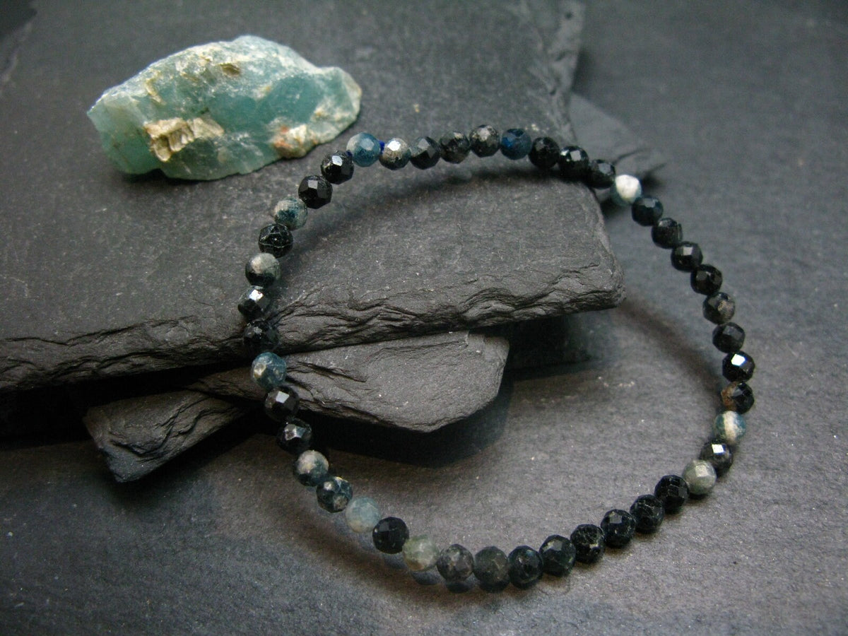 Rare Grandidierite Genuine Bracelet ~ 7 Inches ~ 4mm Facetted Beads