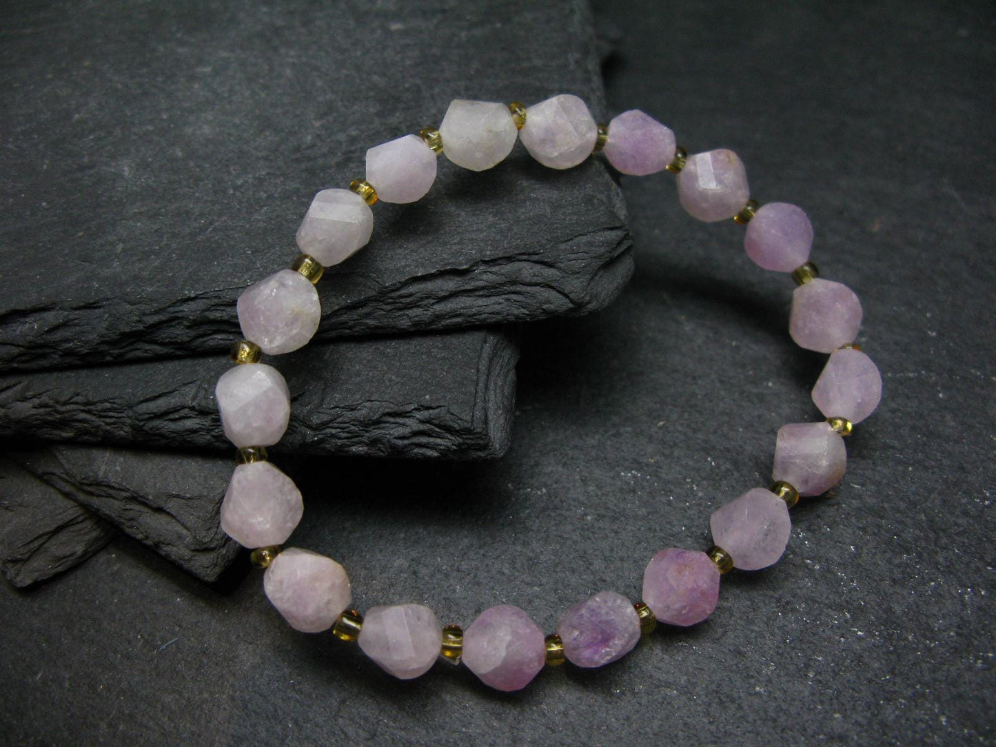 Lavender Jade Genuine Bracelet ~ 7 Inches ~ 8mm Facetted Beads