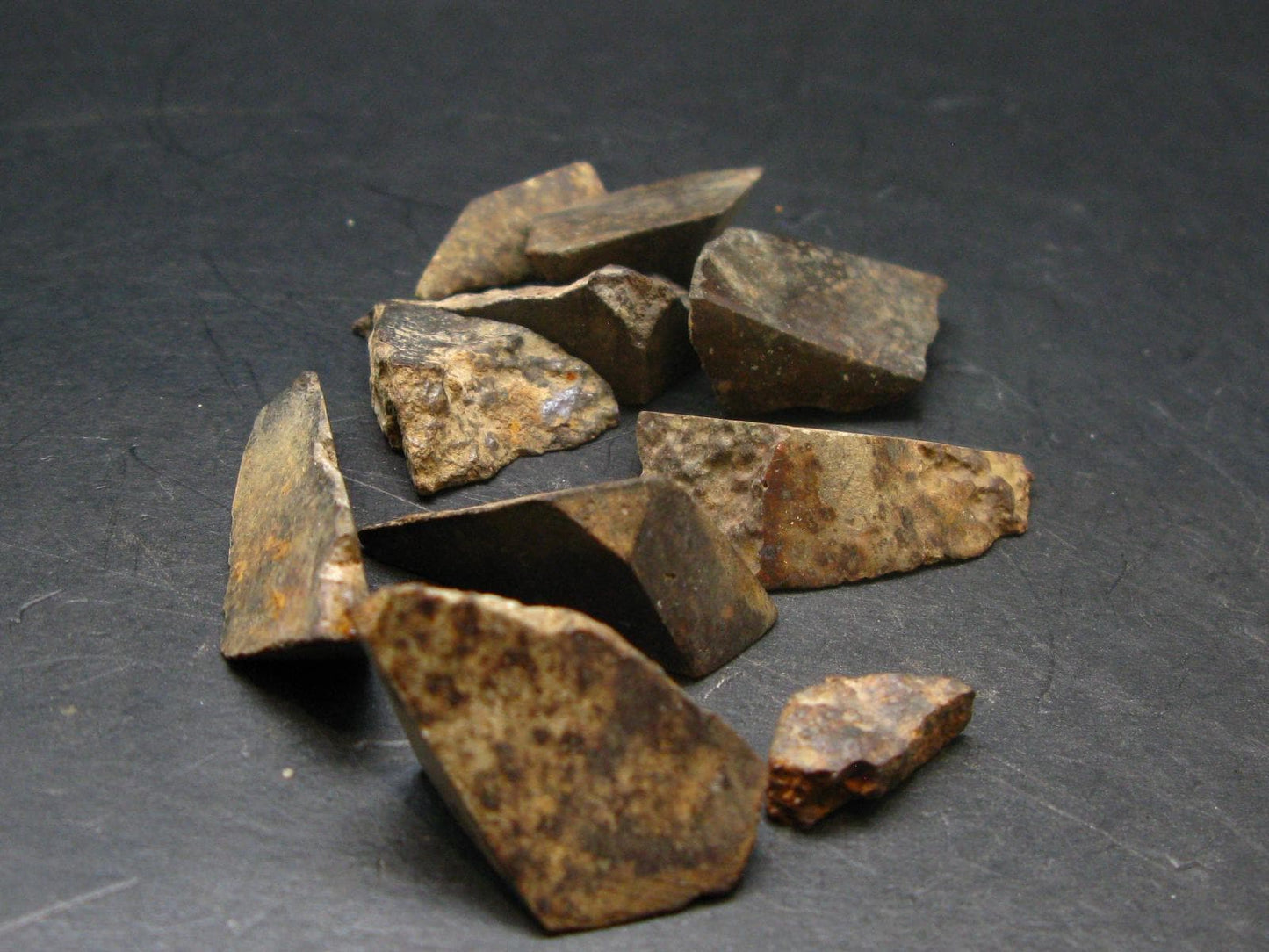 Rare Lot Of 10 Chondrite Meteorite Stones From Africa - 42.65 Grams