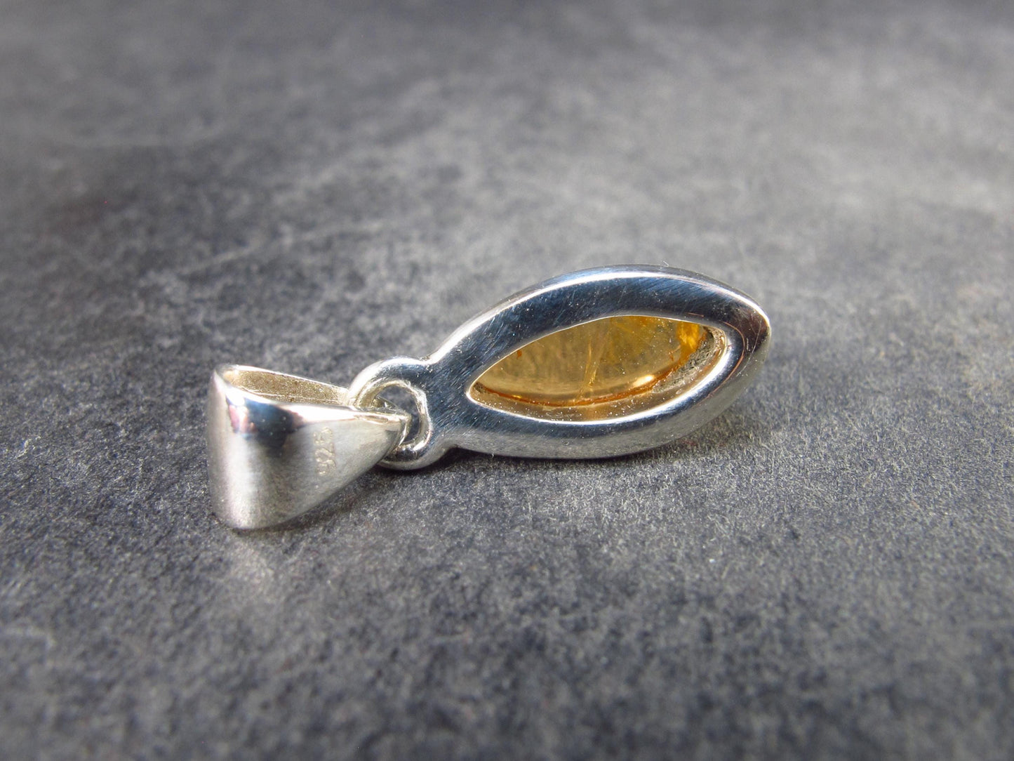 Imperial Topaz Crystal Silver Pendant from Brazil - 0.8" - 2.54 Grams