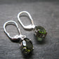 Moldavite Tektite Silver Earrings from Czech Republic - 1.95 Grams
