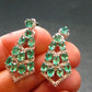 Gem Emerald Faceted Silver Earrings From Colombia - 5.90 Grams Total