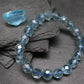 Blue Topaz Genuine Bracelet ~ 7 Inches ~ 10mm Facetted Beads