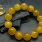 Yellow Fluorite Genuine Bracelet ~ 7.5 Inches ~ 17mm Round Beads