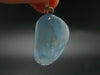 Aquamarine Gem Sterling Silver Pendant From Brazil - 1.3" - 5.31 Grams