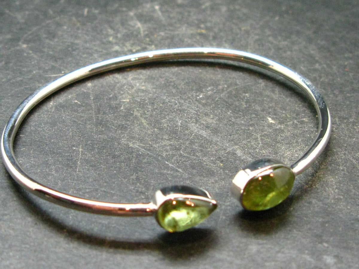 Titanite Sphene Sterling Silver Twister Bracelet - 5.22 Grams - Size Adjustable