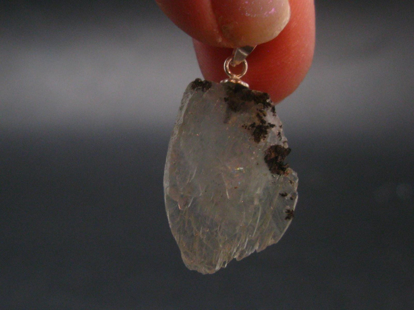 Barite Silver Pendant From Morocco - 1.2" - 3.16 Grams