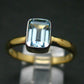 Natural Blue Topaz Sterling Silver Gold Plated Ring - 3.51 Grams - Size 11