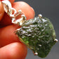 Moldavite & Herkimer Diamond Silver Pendant - 1.5" - 5.8 Grams
