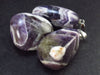 Lot of 3 Large White Streaked Chevron Amethyst Pendant From Nigeria